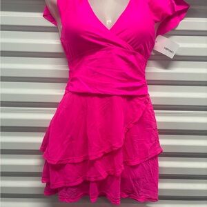 Vibrant Pink Wrap Dress